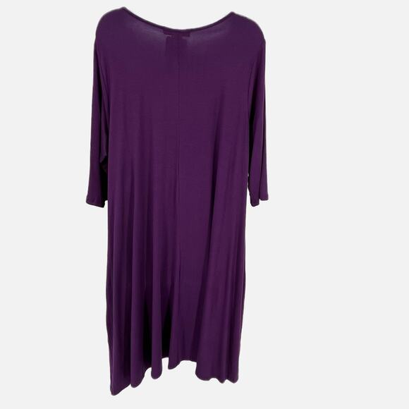 BBA Midi Keyhole Shirt Dress in Purple Plus Size 1X - Picture 5 of 9